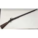 ‘India Pattern' Brown Bess fusil, Approx. 55" overall 39" barrel in .65" bore. This is a small