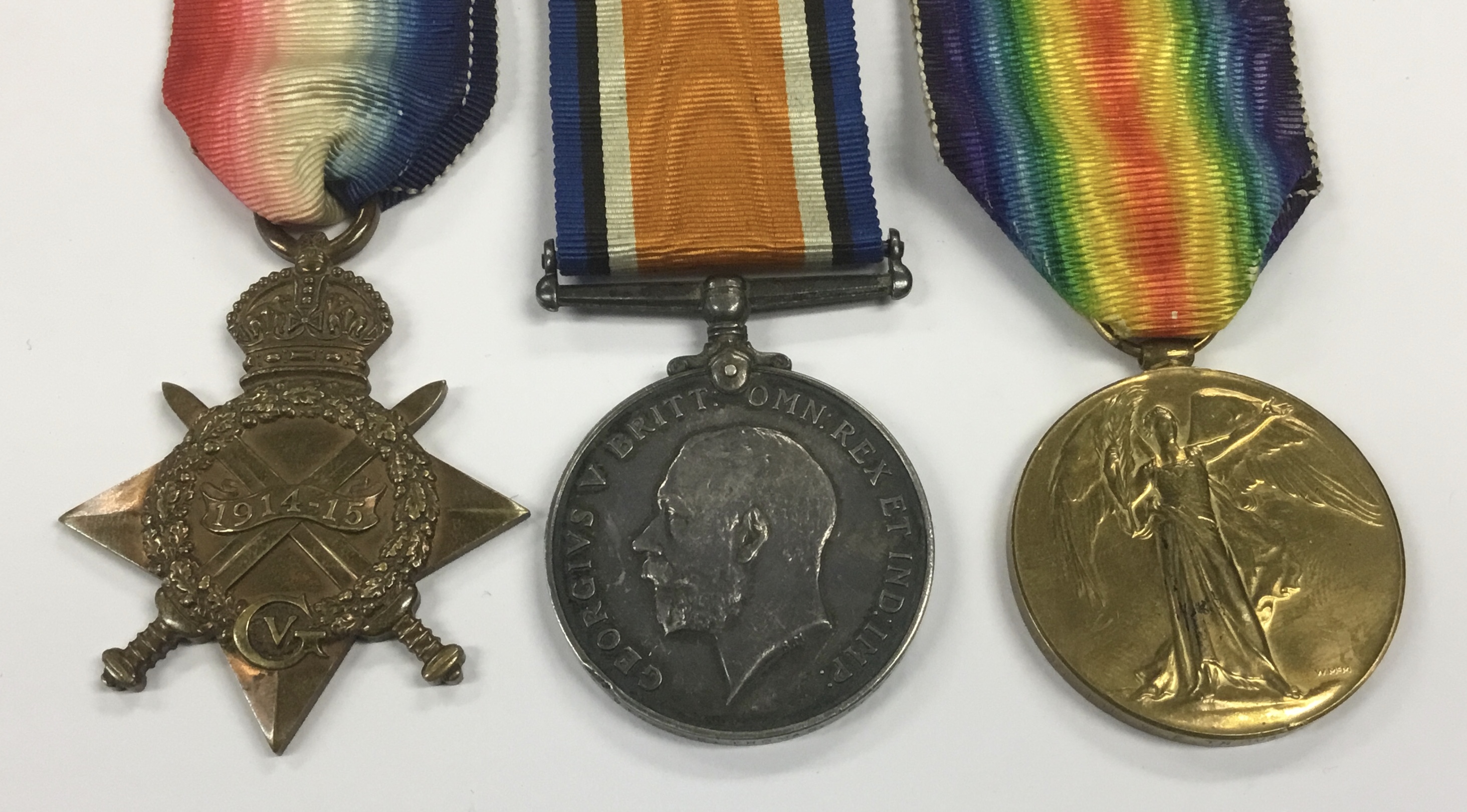 A WW1 1915 Star trio, awarded to 3454 Pte William Edward Thomas of the Royal Warwickshire - Image 2 of 5