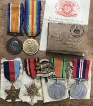 WW1 and WW2 Medals, WW1 War and Victory to 417273 Pte F. Faulkes of the Royal Army Medical Corps and