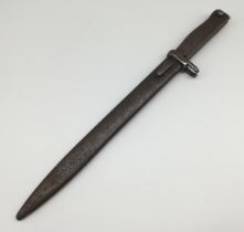 A WW1 German Erzatz bayonet. All steel construction, with open muzzle ring and contoured handle.