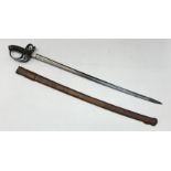 A 19th century 1827 pattern rifle regiment officer’s sword, to the Manchester Volunteer Rifles. Of