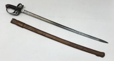 A 19th century 1827 pattern rifle regiment officer’s sword, to the Manchester Volunteer Rifles. Of