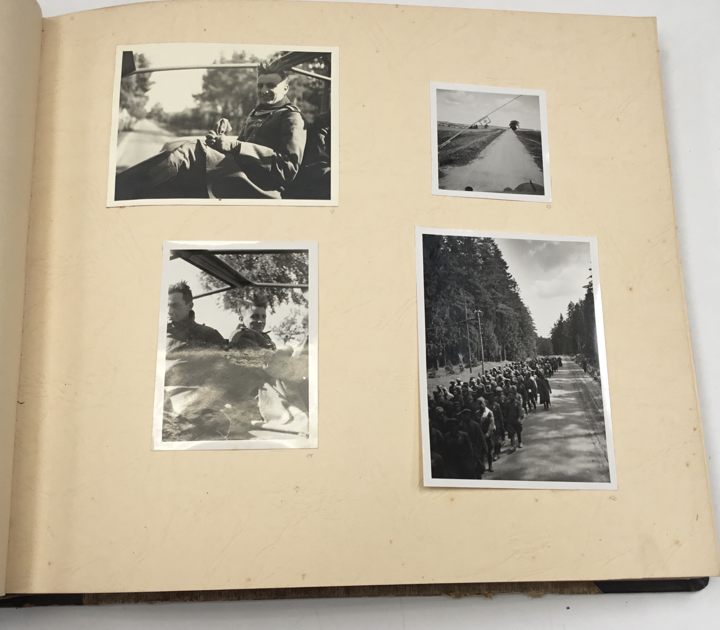 An interesting WW2 German photograph album, containing over 140 snapshot photographs taken by a - Image 6 of 10