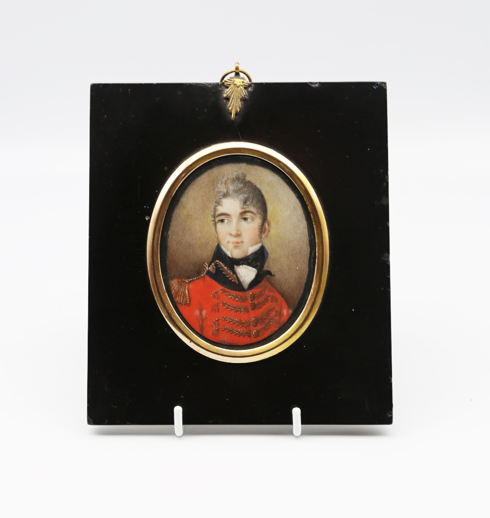 Napoleonic / Peninsular War: English School (early 19th Century) Portrait miniature of a Junior