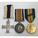A WW1 Military Cross / Mentioned in Dispatches medal group, awarded to Lt W.G. Grant. To include: