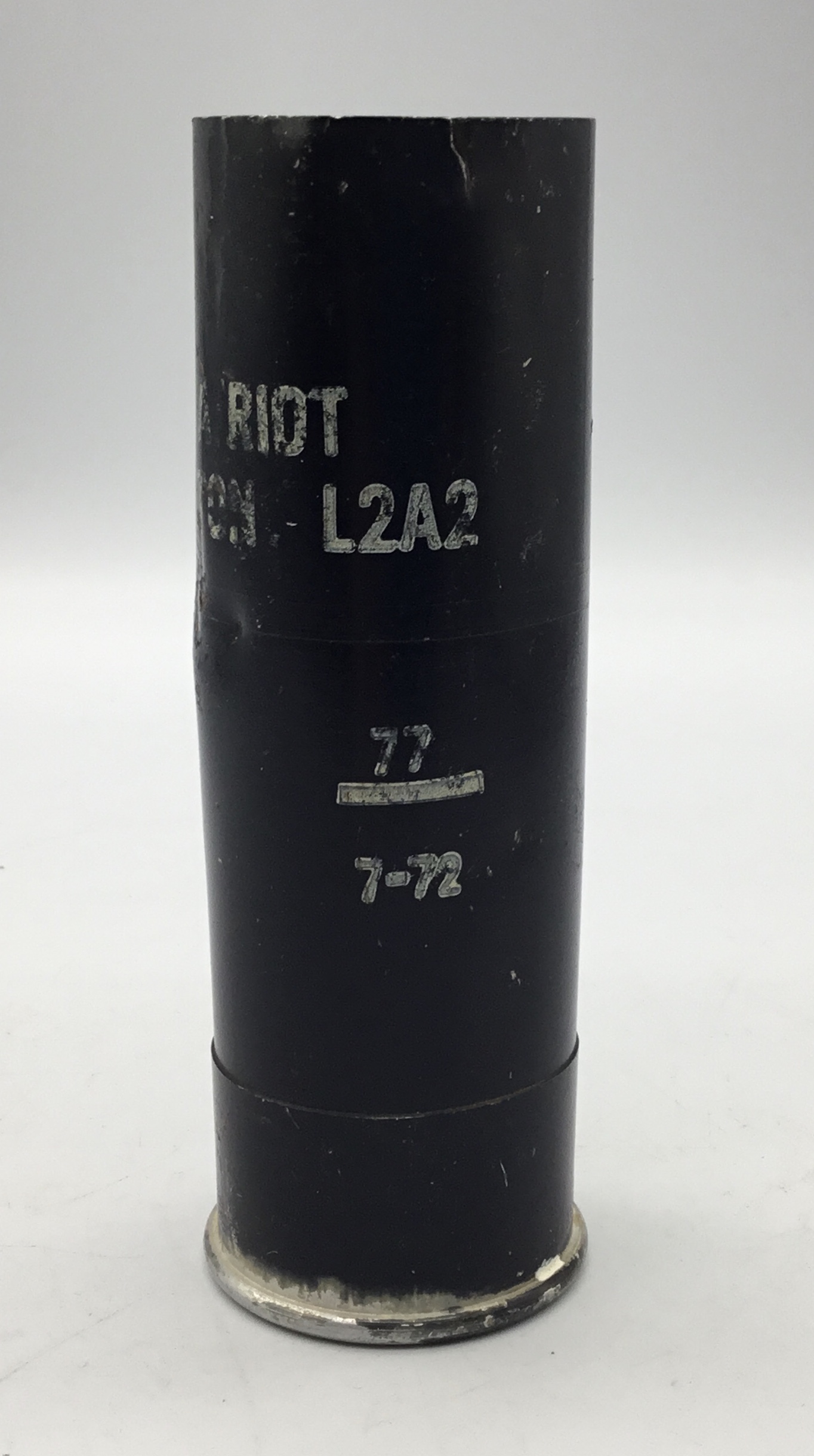 A 1972 dated ‘Northern Ireland troubles era’ rubber bullet casing - a fired example minus its - Image 3 of 5