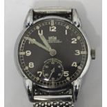 A WW2 era German Arsa Wasserdicht Stossgesichert wristwatch, lacking the DH (Deutsche Heer) and