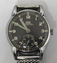 A WW2 era German Arsa Wasserdicht Stossgesichert wristwatch, lacking the DH (Deutsche Heer) and