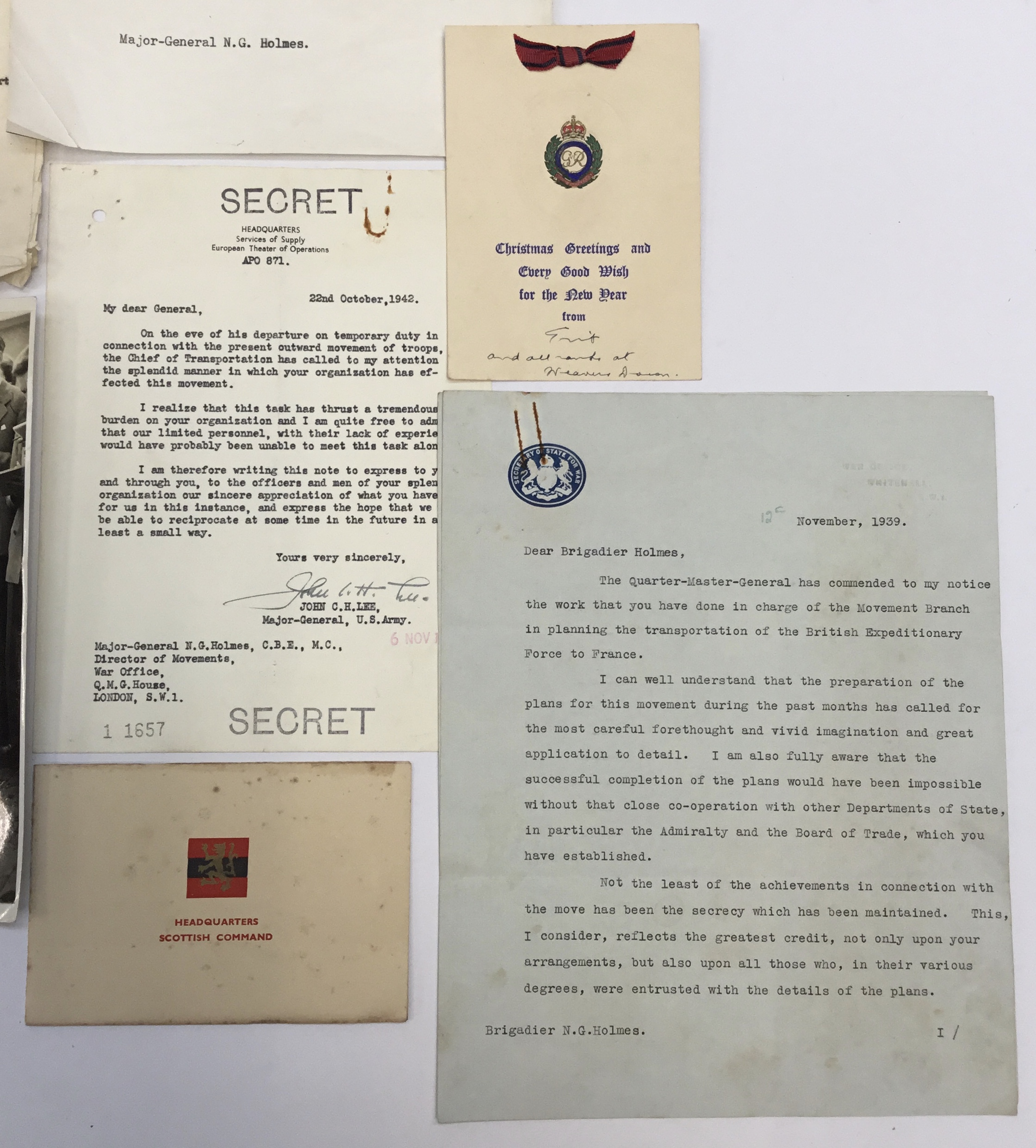 A large archive of WW2 era letters, documents, passes and other ephemera related to Major General - Image 10 of 10