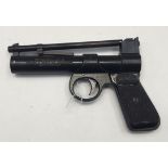 Webley Junior over-lever air pistol in .177 smooth bore. A good example in tidy condition and