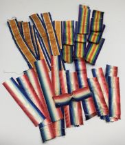 A good selection of original WW1 era watered silk medal ribbons. To include ribbons to fit the
