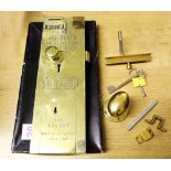 A 19th century solid brass Walter Cassey Limited London toilet lock. ETAS No. 5. With accompanying