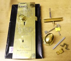 A 19th century solid brass Walter Cassey Limited London toilet lock. ETAS No. 5. With accompanying