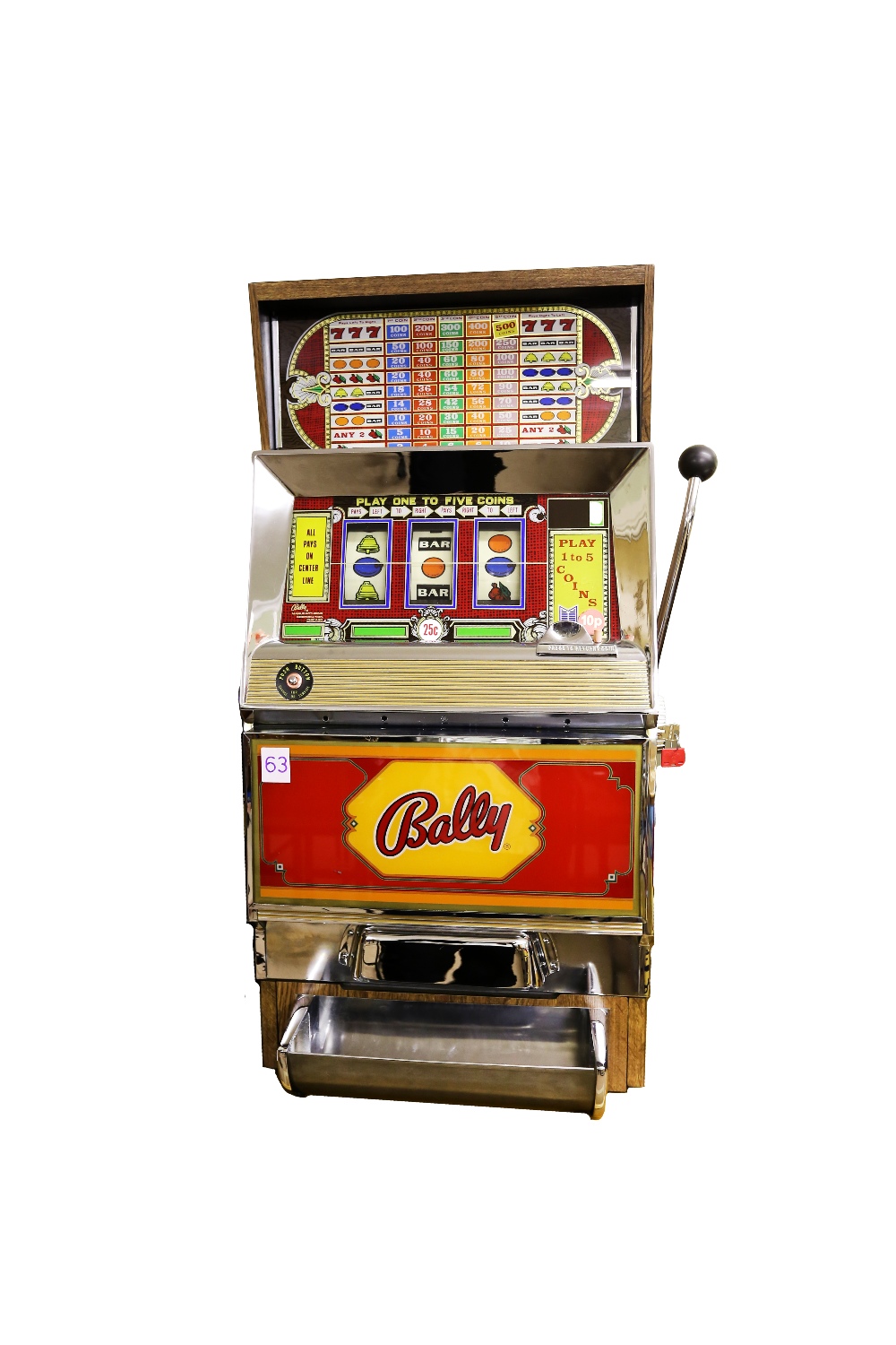 Bally Manufacturing Company 5 Coin Multiplier 1975 One Arm Bandit. The Bally Multiplier was never
