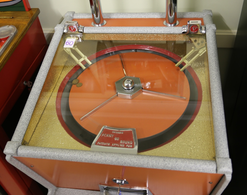 Bryans Works Penny Go Round 1968 Circular Coin Pusher Machine. The Penny-Go-Round is a rare and - Image 2 of 8