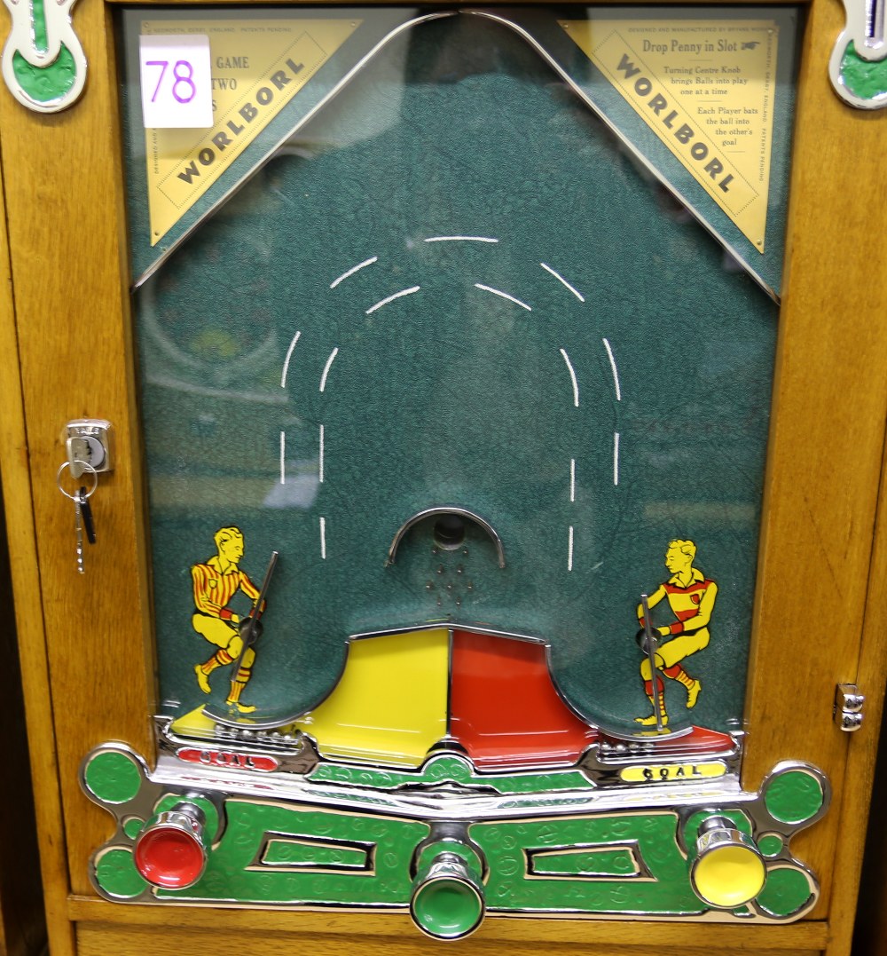 Bryans Works Worl Borl 2 Player Baseball Machine 1953. The Bryans Worl Borl is a compact machine - Image 2 of 6