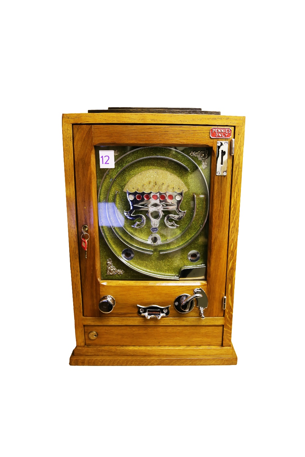 Art Deco Style Allwin. Flick-ball wall machine, working on old penny operation in Art Deco style