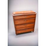 An early 20th century pine antique pine chest of four drawers, 96 x 100 x 47cm