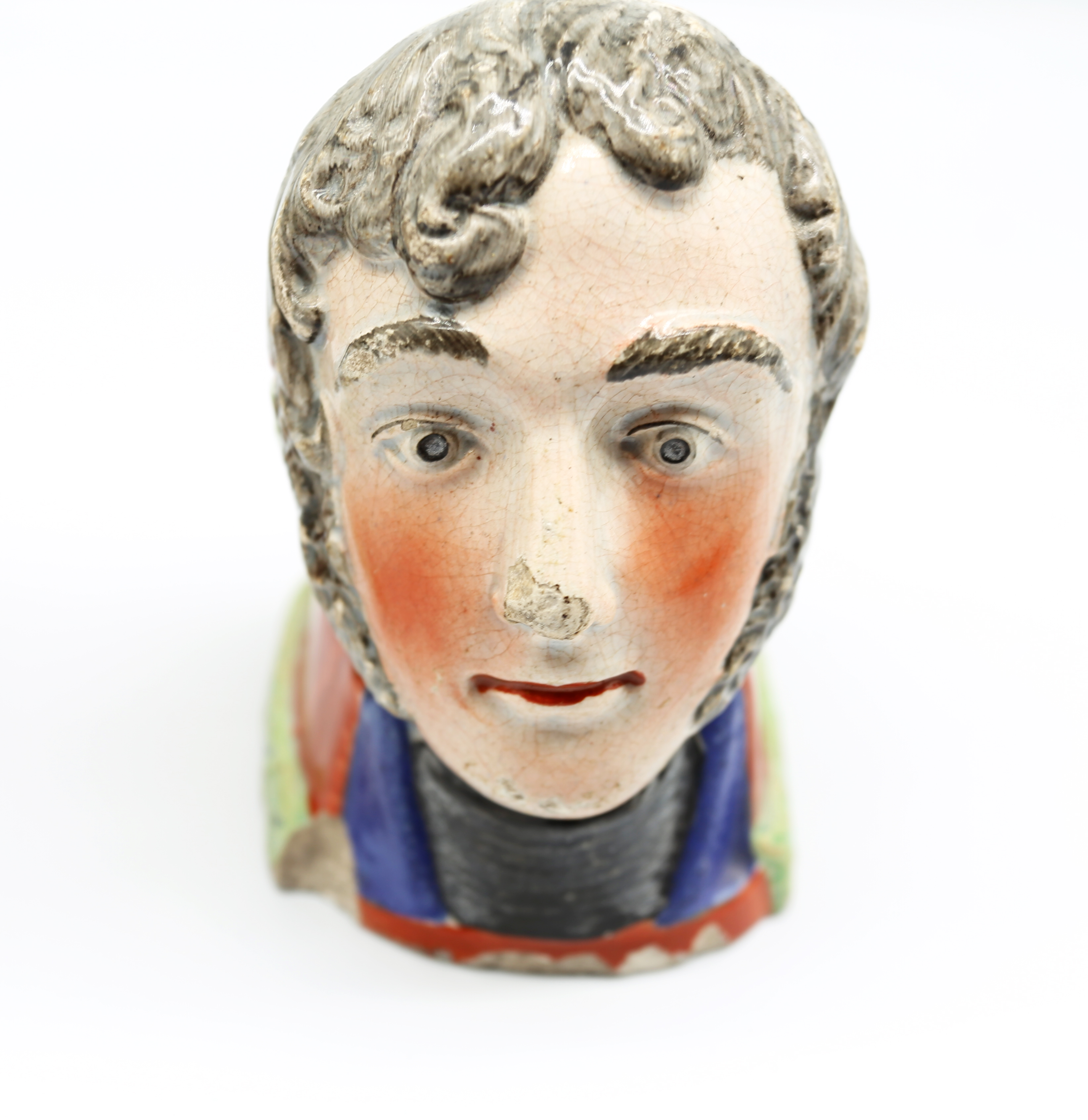Two Staffordshire pottery furniture rests with the face of The Duke of Wellington  Circa 1820. - Image 6 of 18