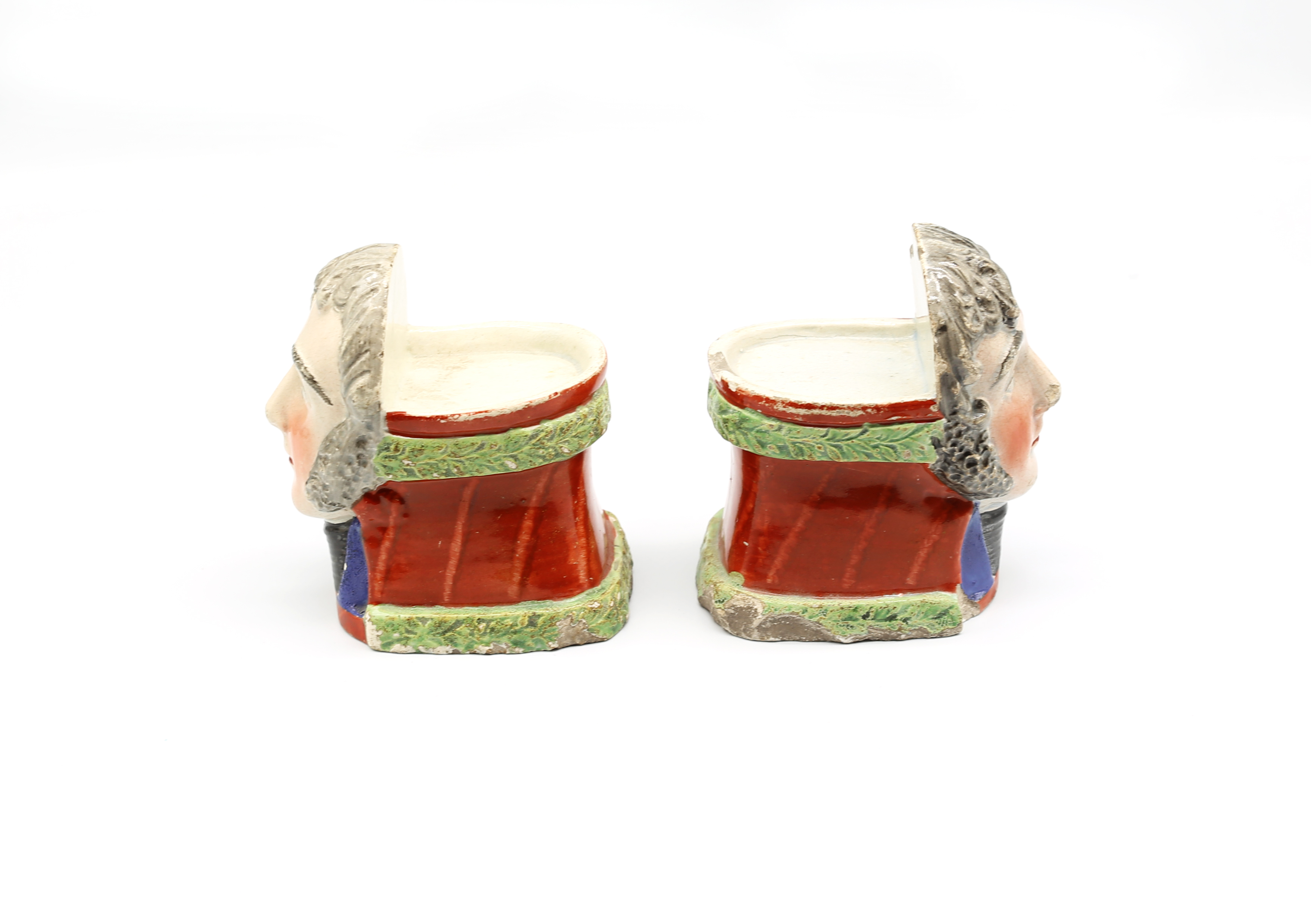 Two Staffordshire pottery furniture rests with the face of The Duke of Wellington  Circa 1820. - Image 2 of 18