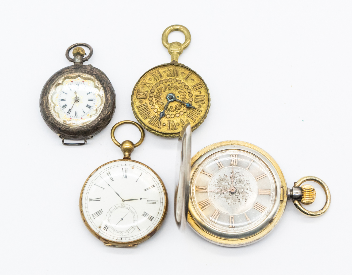 A J.W Benson silver 935 hunter pocket watch, comprising a silvered dial with applied gilt numeral