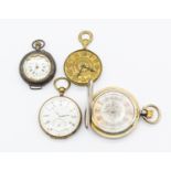 A J.W Benson silver 935 hunter pocket watch, comprising a silvered dial with applied gilt numeral