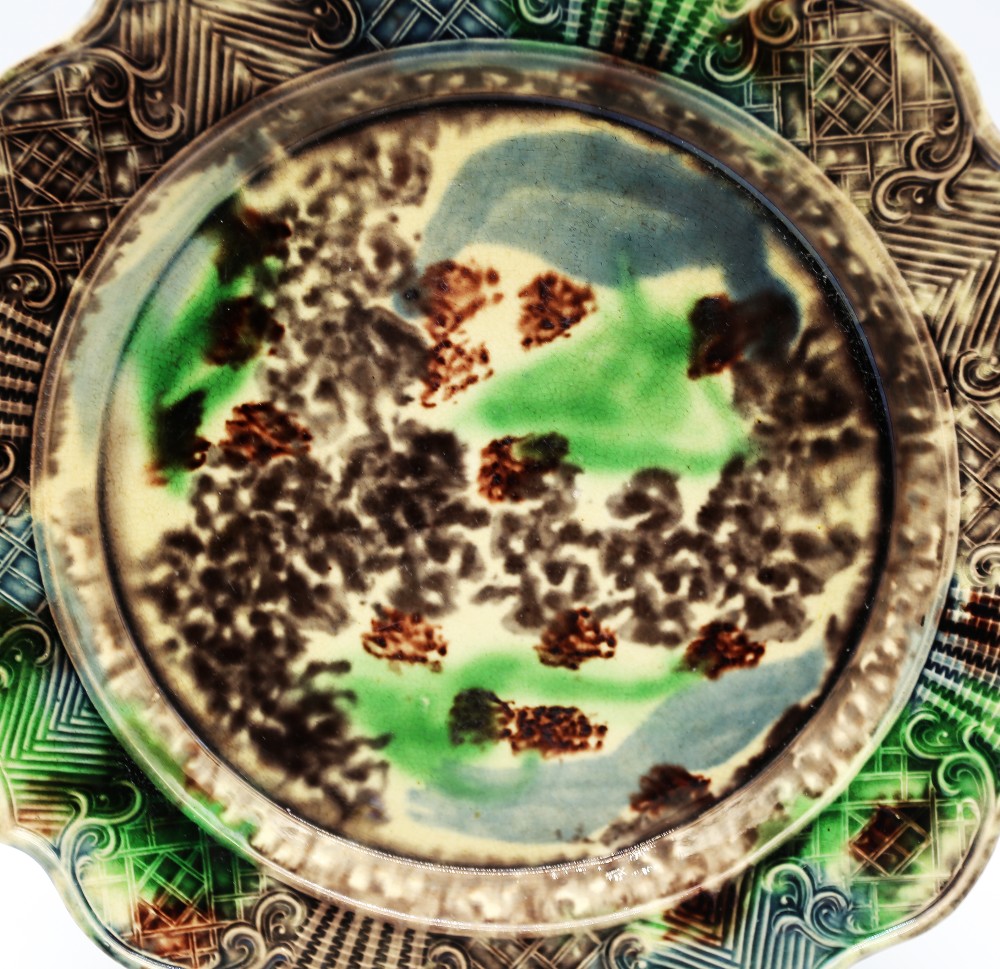 A Staffordshire Whieldon Plate, sponge decorated in greens and browns with a fluted relief - Image 2 of 9