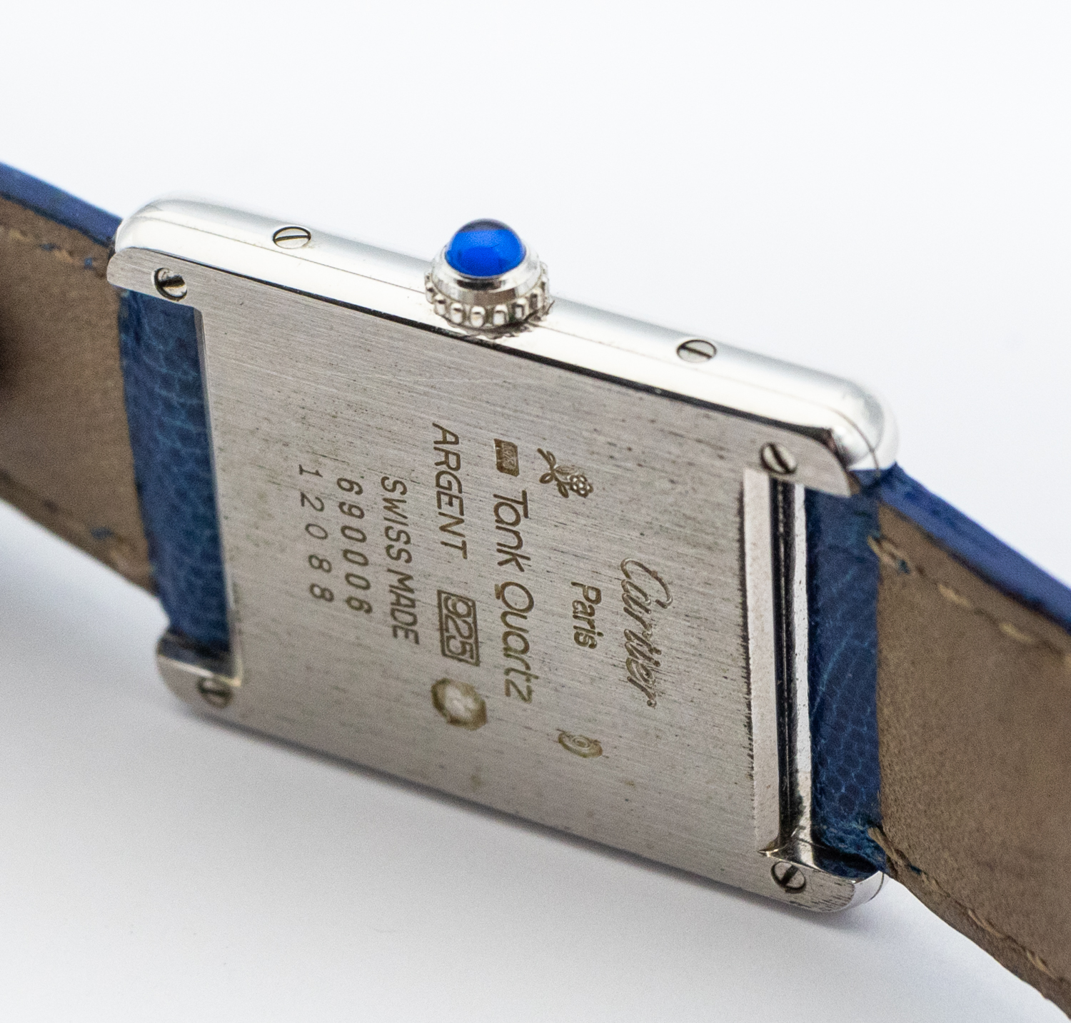 Cartier- a ladies Must de Cartier silver cased tank wristwatch, comprising a signed rectangular with - Image 4 of 4