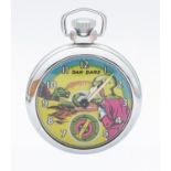 Ingersoll- a Dan Dare automation chrome cased pocket watch, circa 1950's, case approx 50mm, with