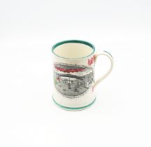 A creamware pottery Frog mug, printed with ‘West view of the cast Iron bridge over the River Wear