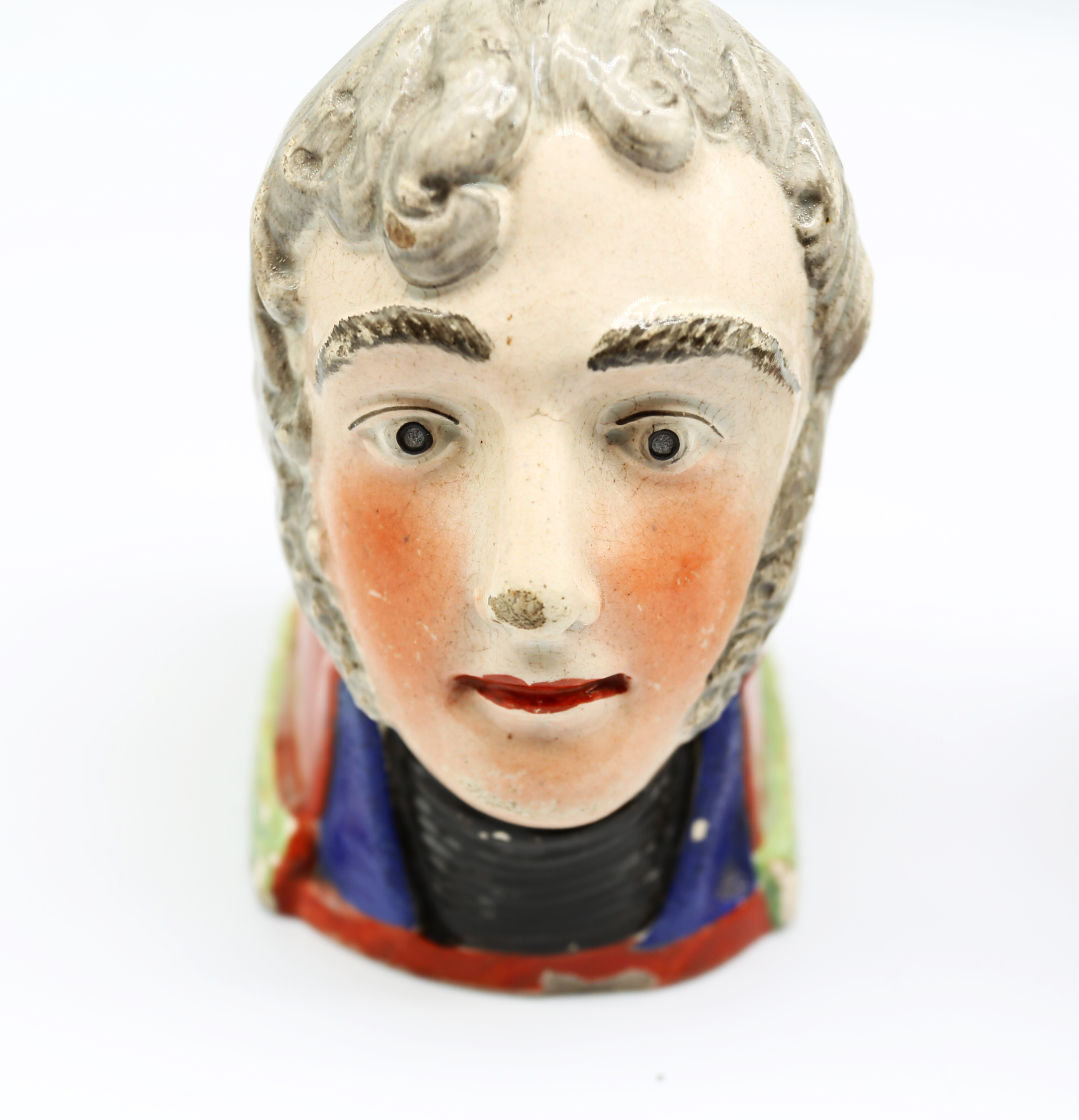 Two Staffordshire pottery furniture rests with the face of The Duke of Wellington  Circa 1820. - Bild 5 aus 18