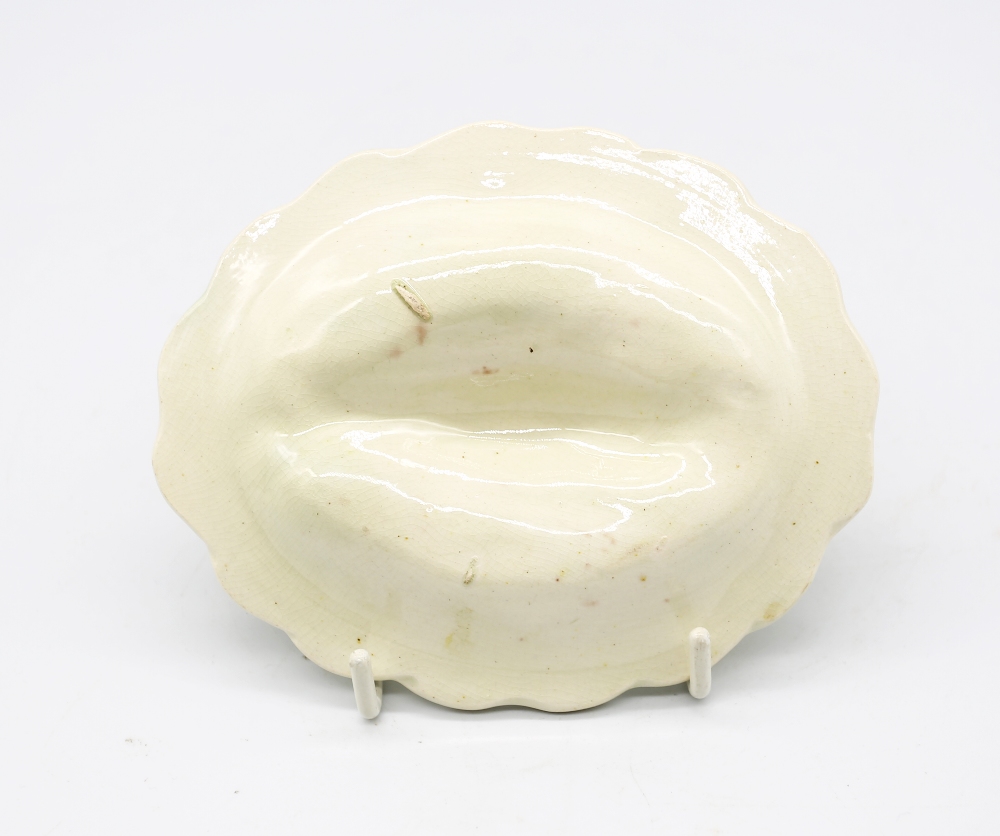 A creamware ‘Toy’ oval platter with a lobster moulded to the centre and a moulded border with - Image 5 of 7