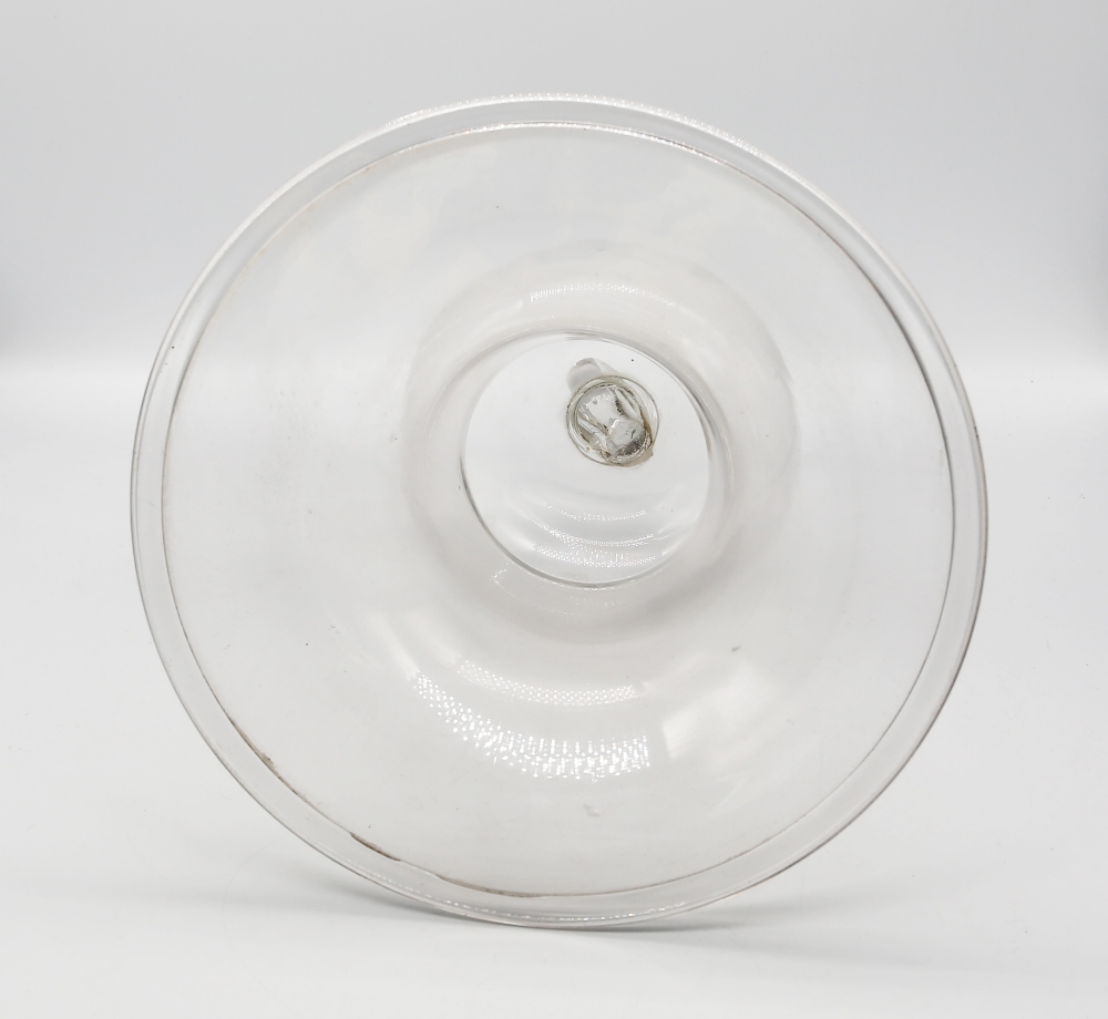 A 19th Victorian smoke bell in glass along with a large glass Victorian fluted onion vase. - Image 3 of 4