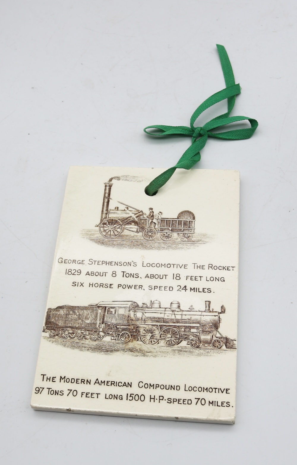 A novelty Jones Mc Duffee & Stratton Co pottery calendar with transfer printed George Stephenson's - Image 6 of 6