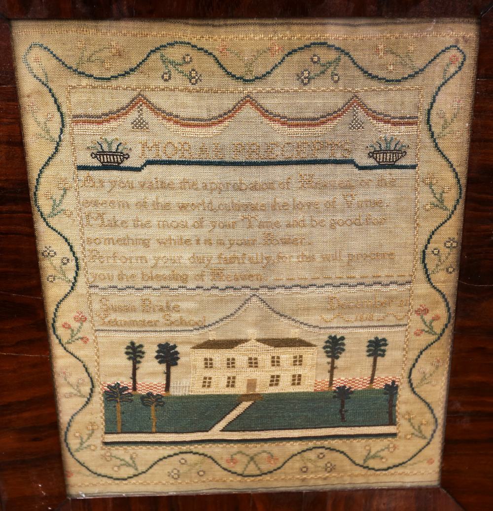 A George IV needlework sampler  by Susan Brake, 21 December 1818 with coloured silks on linen - Image 2 of 6