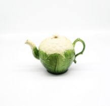 A Wedgwood 18th century creamware ‘Cauliflower’ teapot and cover. Moulded as a cauliflower decorated