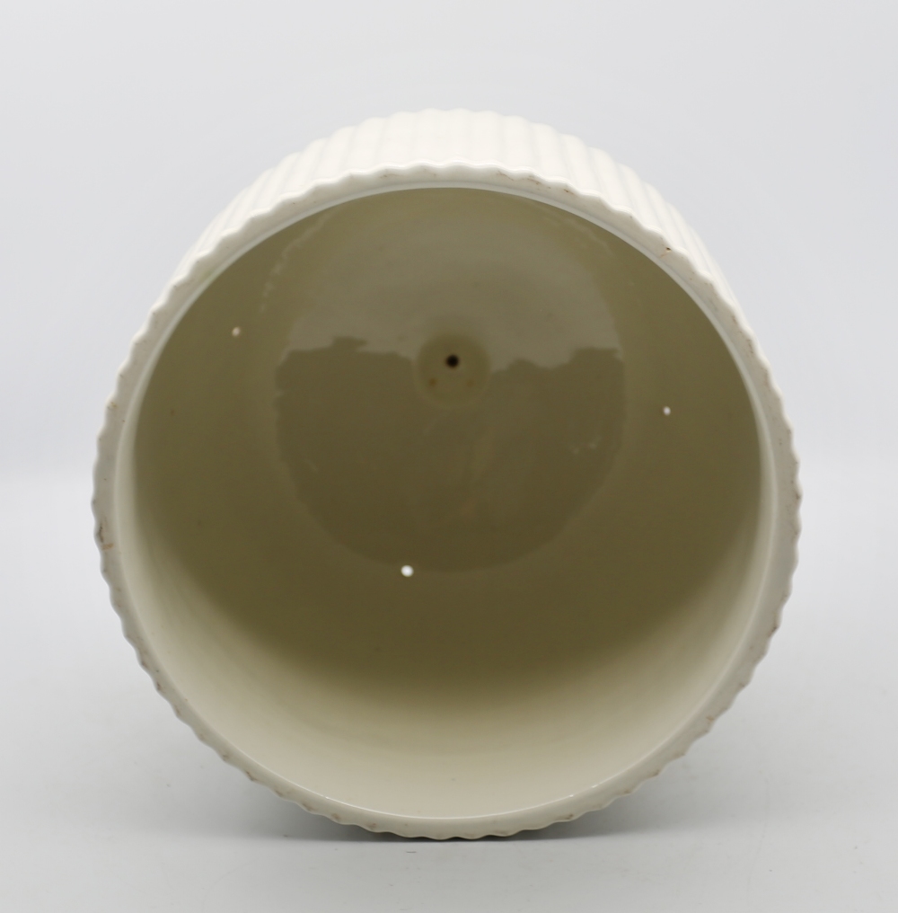 A Copeland ironstone creamware ribbed body cheese dome and base,  Circa 19th century. Impressed - Image 4 of 5