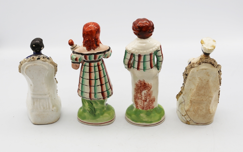 A pair of Staffordshire figures of Victoria & Albert along with a pair of North Country figures of a - Image 2 of 5