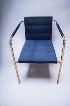 Lammhults minimalist vintage steel tubular chair by Gunilla Allard