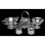 A collection of late 19th Century/early 20th Century moulded glass wares to include fruit bowls,