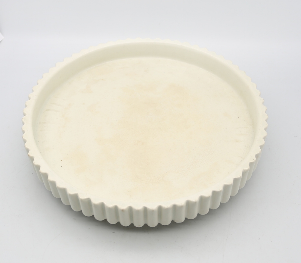A Copeland ironstone creamware ribbed body cheese dome and base,  Circa 19th century. Impressed - Image 2 of 5