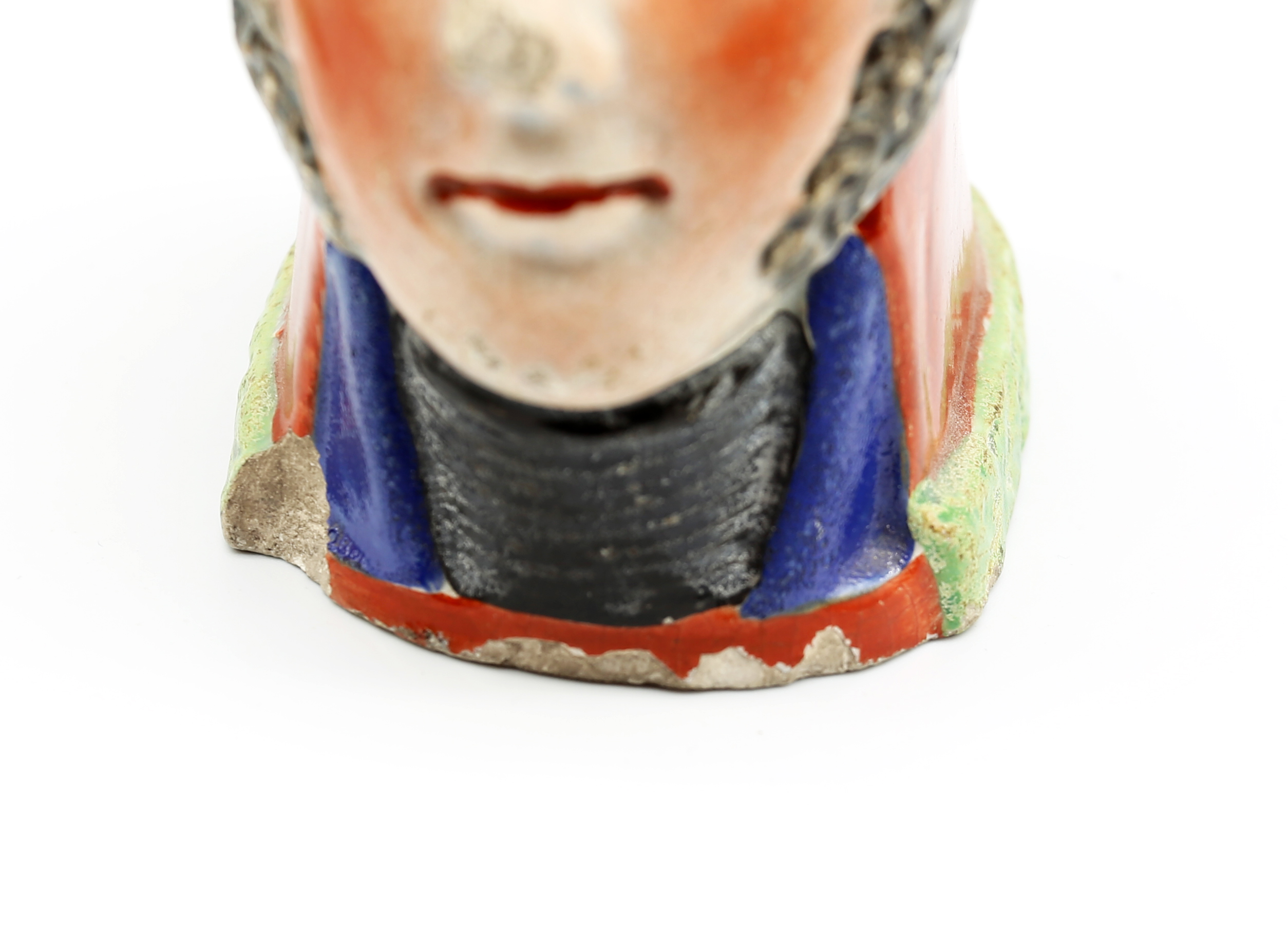 Two Staffordshire pottery furniture rests with the face of The Duke of Wellington  Circa 1820. - Image 13 of 18