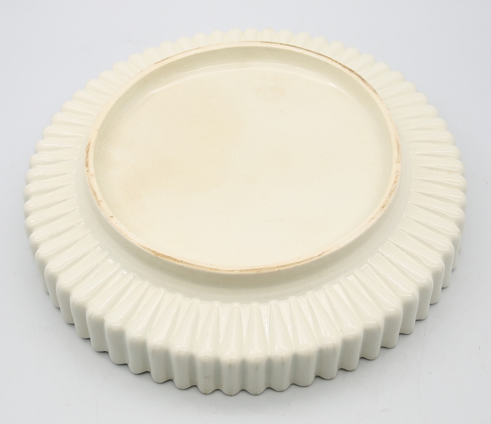 A Copeland ironstone creamware ribbed body cheese dome and base,  Circa 19th century. Impressed - Image 3 of 5