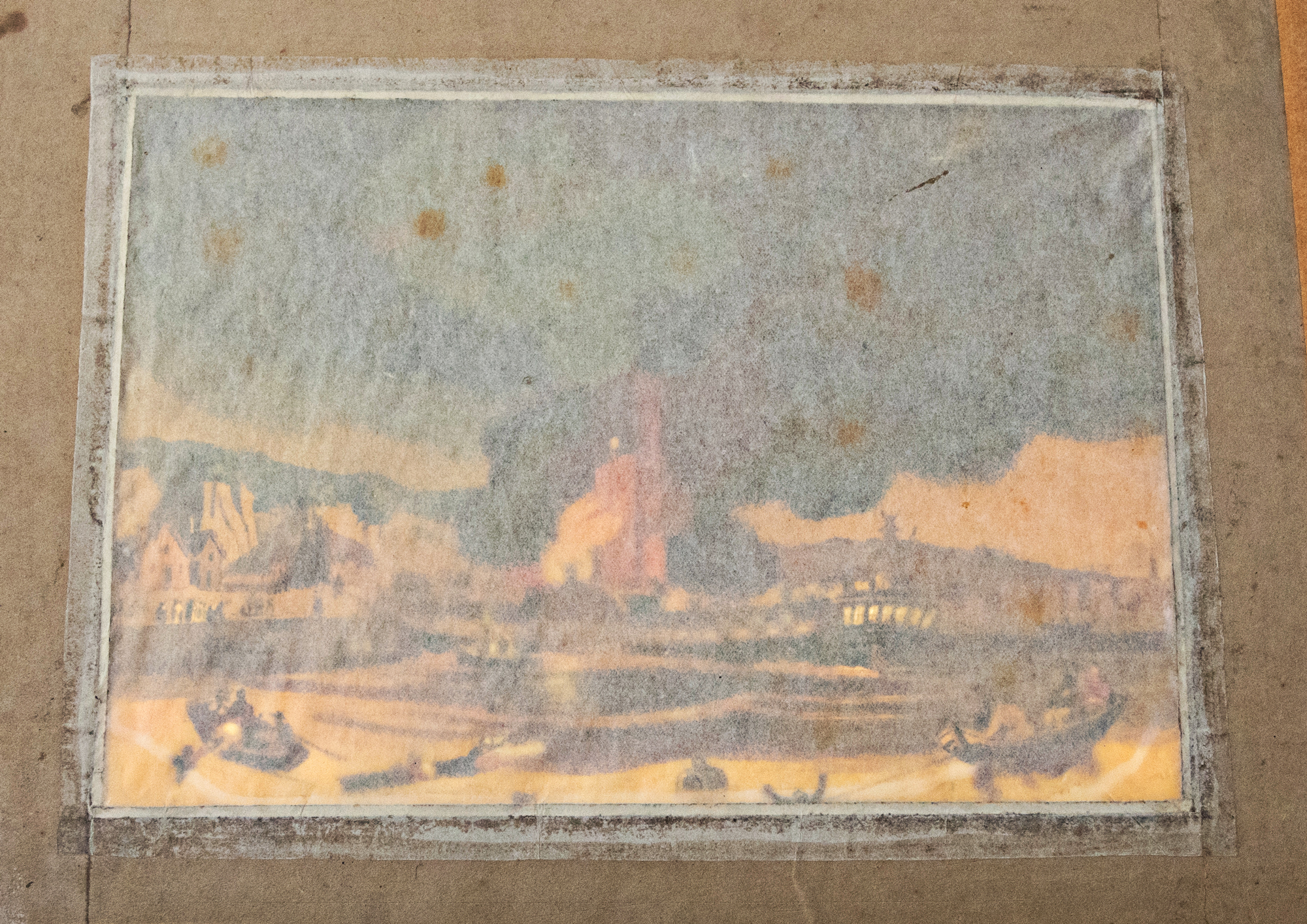 English School (19th Century) The Medway Steam Boat on Fire transforming watercolour, 16 x 22.5cm - Image 5 of 6