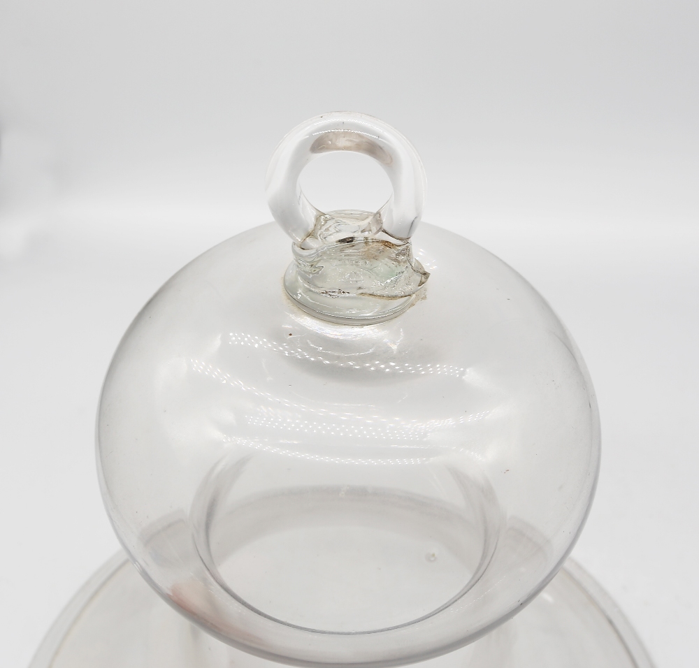 A 19th Victorian smoke bell in glass along with a large glass Victorian fluted onion vase. - Image 4 of 4