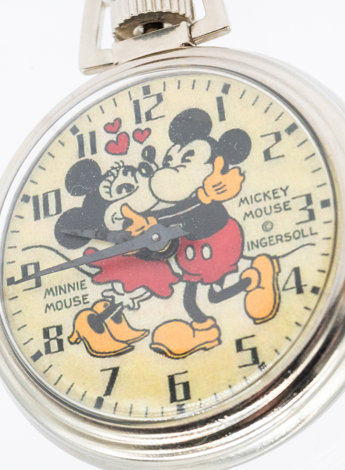 Ingersoll a  'Mickey & Minnie' Mouse automation chrome cased pocket watch, circa 1930's, case approx - Image 3 of 3