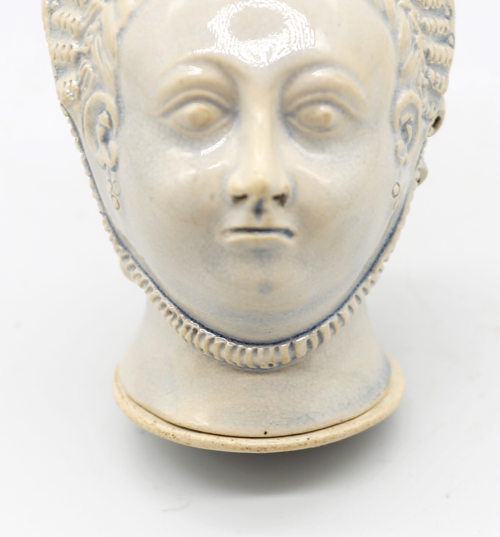 A pearlware Bonbonniere modelled as the head of Queen Charlotte, with original screw cover.  Circa - Image 3 of 10
