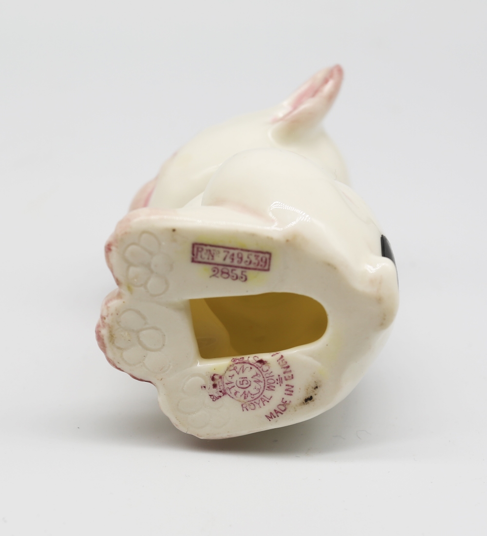 A Royal Worcester porcelain Bonzo Dog figure, depicted in seated posture, with pink stamp, no 2855 - Image 3 of 3
