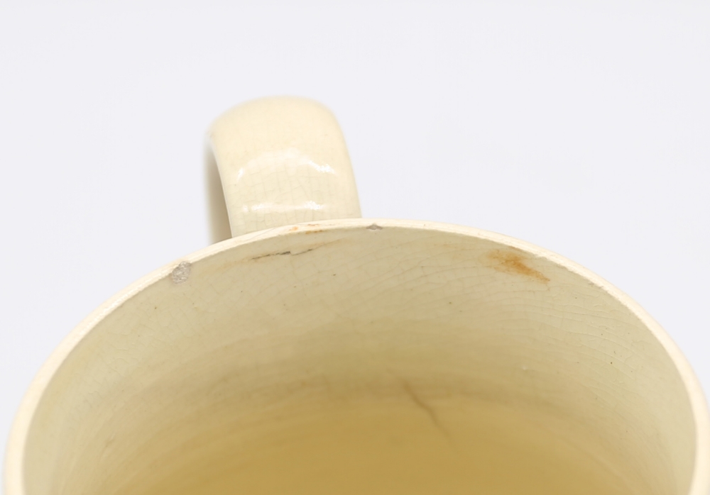 A creamware pedestal jug, with wide dark orange bands and narrow black bands  Circa 1800-1820. Size. - Image 6 of 9