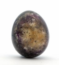 A Blue John egg length approx 48mm,  Further details: surface reaching natural fracture and chip,